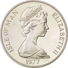 Coin, Isle of Man, Elizabeth II, Crown, 1977, Pobjoy Mint, MS(63), Silver