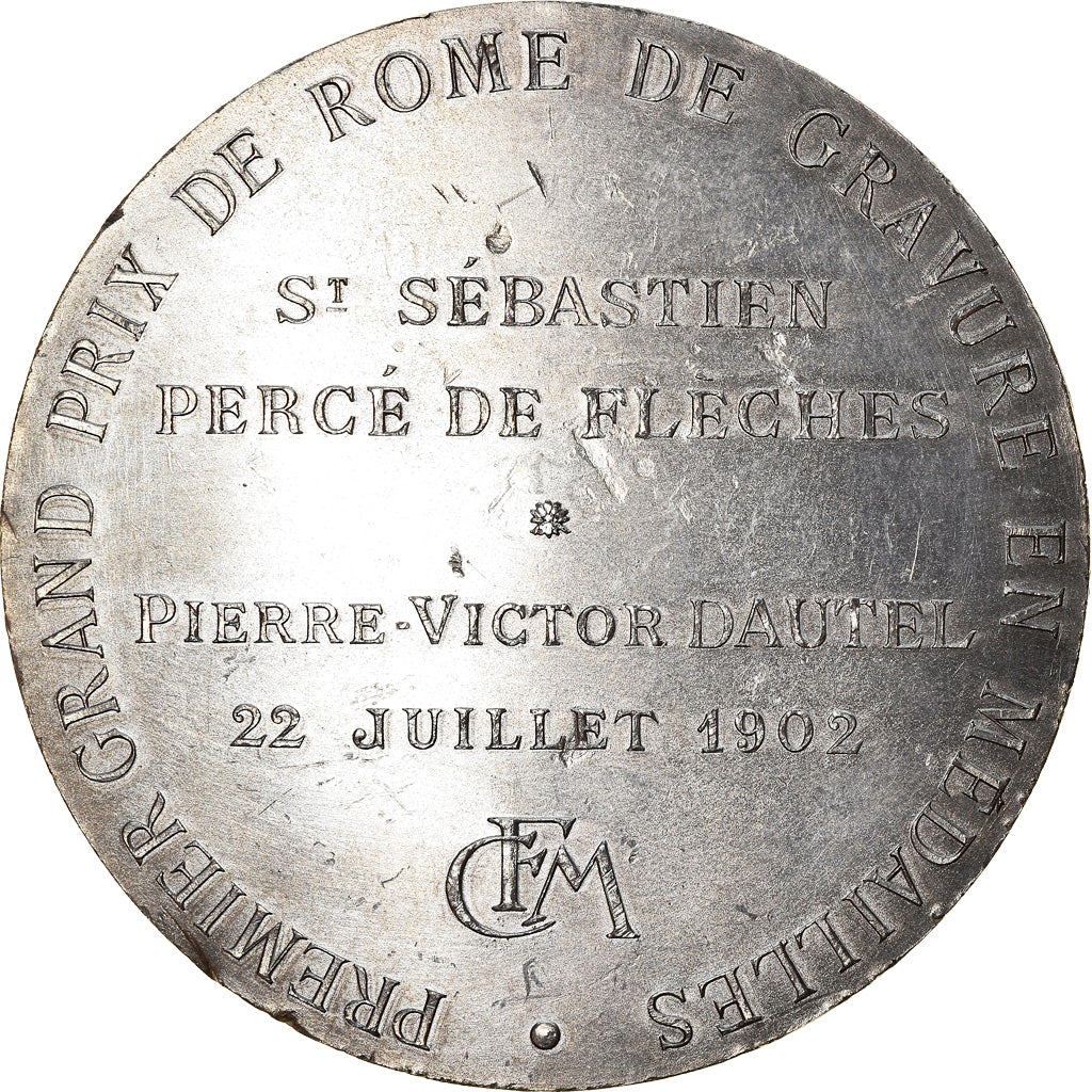 France, Medal, Gravure, Grand Prix de Rome, Saint Sébastien, Arts & Culture