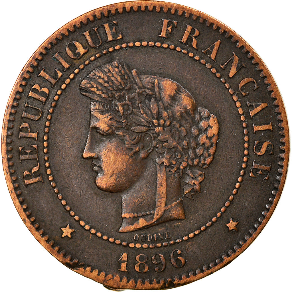 Moneta, Francia, Cérès, 5 Centimes, 1896, Paris, MB+, Bronzo, KM:821.1
