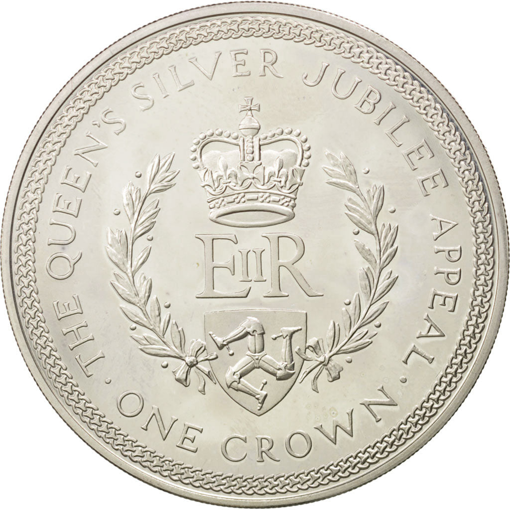 ISLE OF MAN, Crown, 1977, Pobjoy Mint, KM #41a, MS(63), Silver, 38.5, 28.36
