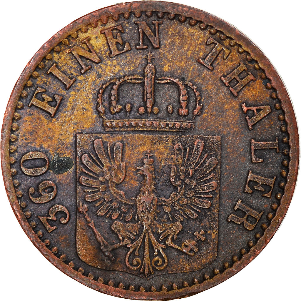 Moneta, Stati tedeschi, PRUSSIA, Wilhelm I, Pfennig, 1870, Berlin, BB, Rame
