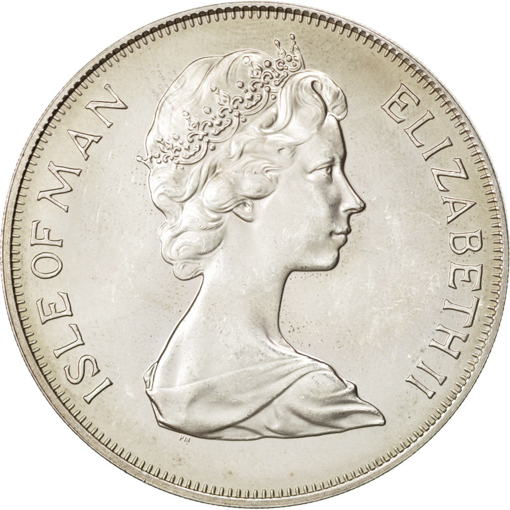 ISLE OF MAN, 25 Pence, 1975, Pobjoy Mint, KM #31a, MS(63), Silver, 38.5, 28.69