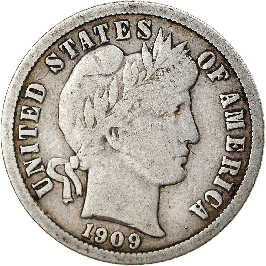 Coin, United States, Barber Dime, 1909, Philadelphia, EF(40-45), Silver