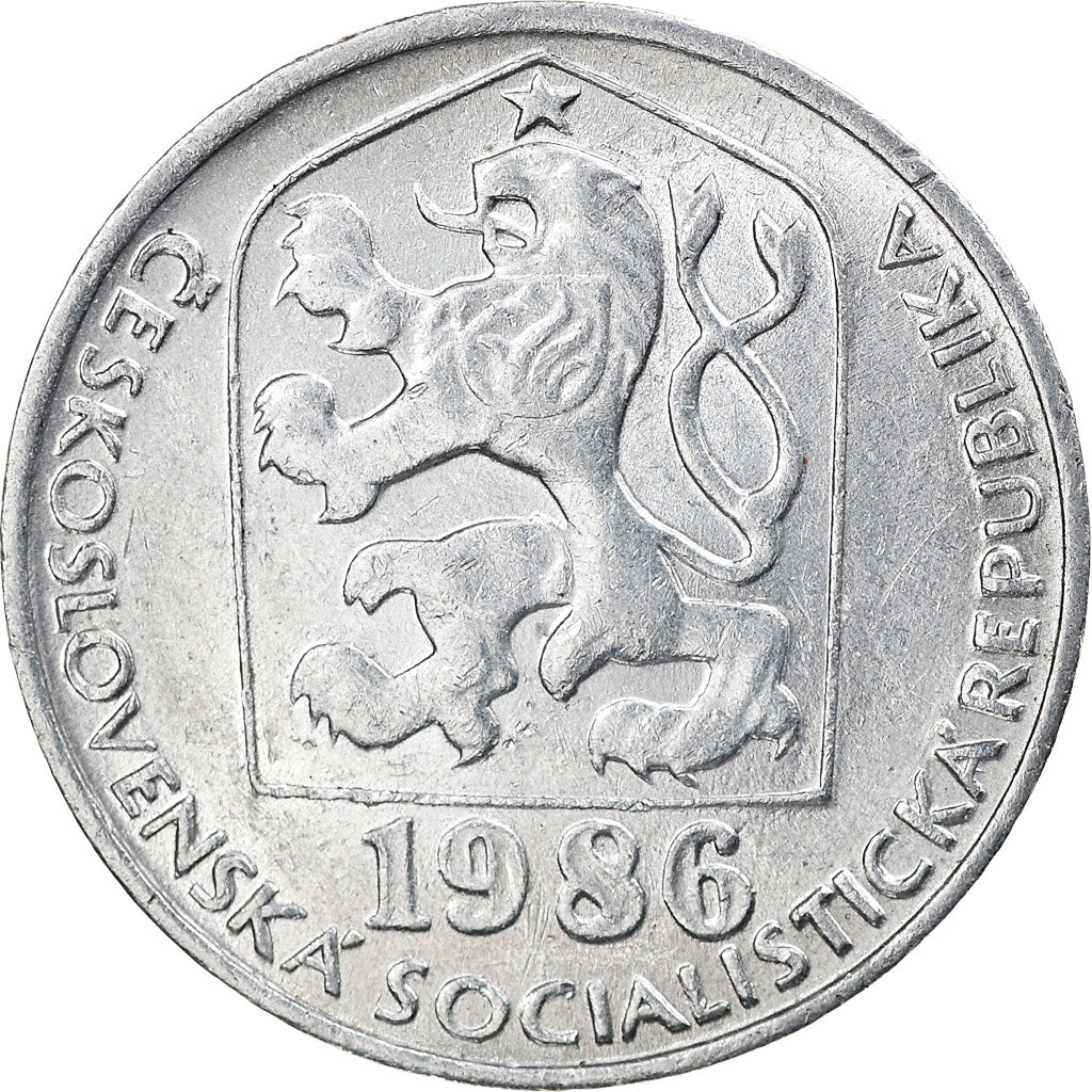 Münze, Tschechoslowakei, 10 Haleru, 1986, VZ, Aluminium, KM:80