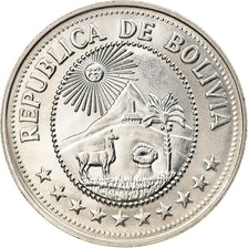 Munten, Bolivia, 5 Pesos Bolivianos, 1980, UNC-, Nickel Clad Steel, KM:197