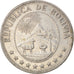 Moeda, Bolívia, Peso Boliviano, 1978, EF(40-45), Aço Revestido a Níquel
