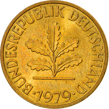 Coin, GERMANY - FEDERAL REPUBLIC, 10 Pfennig, 1979, Stuttgart, AU(55-58), Brass