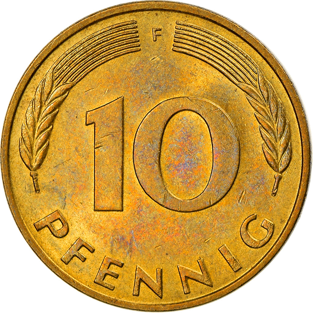 Coin, GERMANY - FEDERAL REPUBLIC, 10 Pfennig, 1979, Stuttgart, AU(55-58), Brass