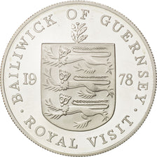 GUERNSEY, 25 Pence, 1978, KM #32a, MS(63), Silver, 38.5, 27.75