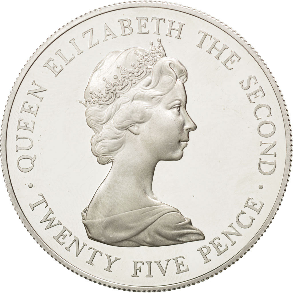 GUERNSEY, 25 Pence, 1978, KM #32a, MS(63), Silver, 38.5, 27.75