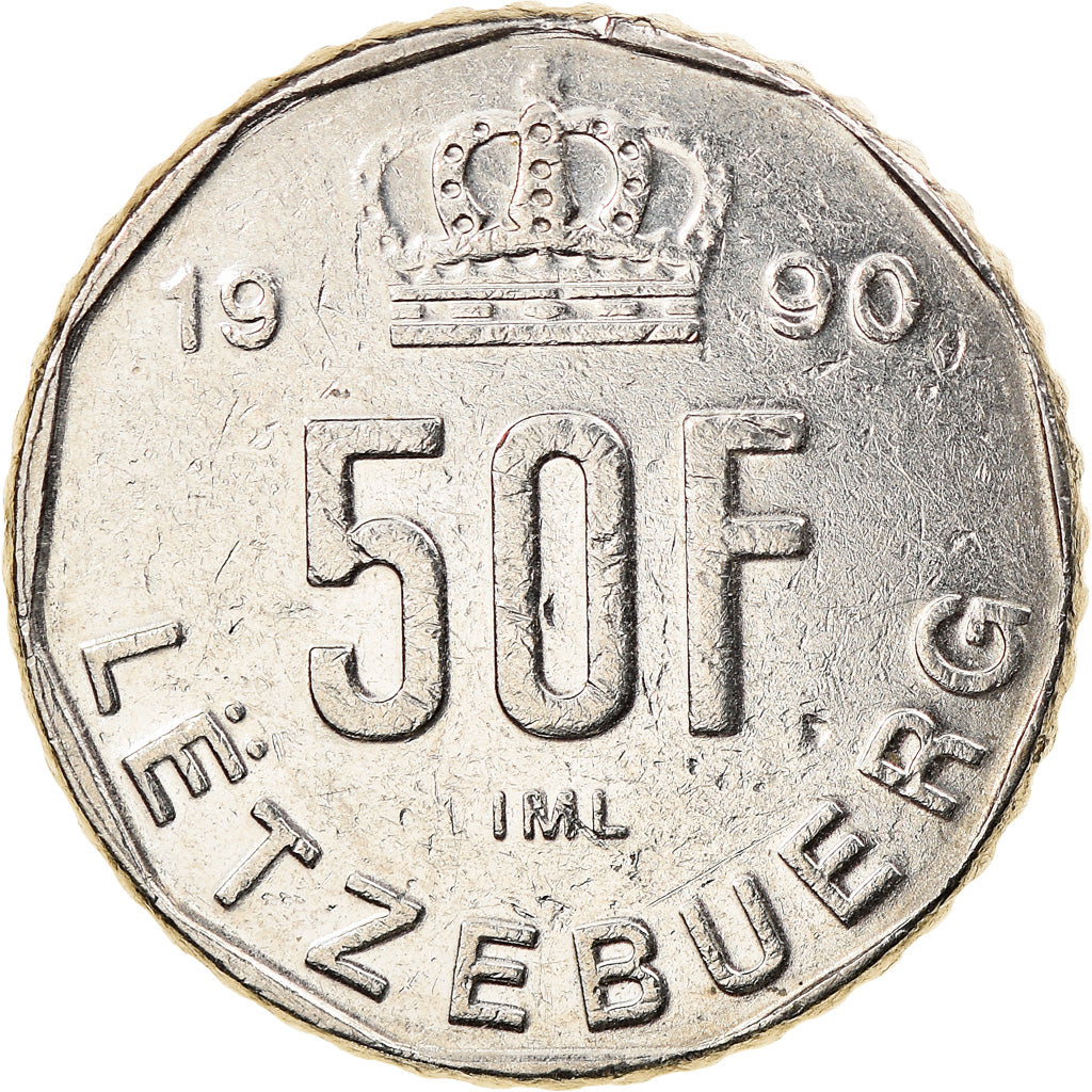 Monnaie, Luxembourg, Jean, 50 Francs, 1990, TTB+, Nickel, KM:66