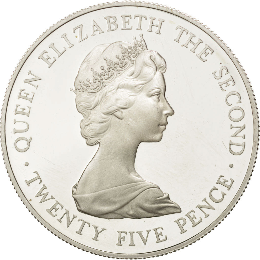 Coin, Guernsey, Elizabeth II, 25 Pence, 1978, MS(63), Silver, KM:32a