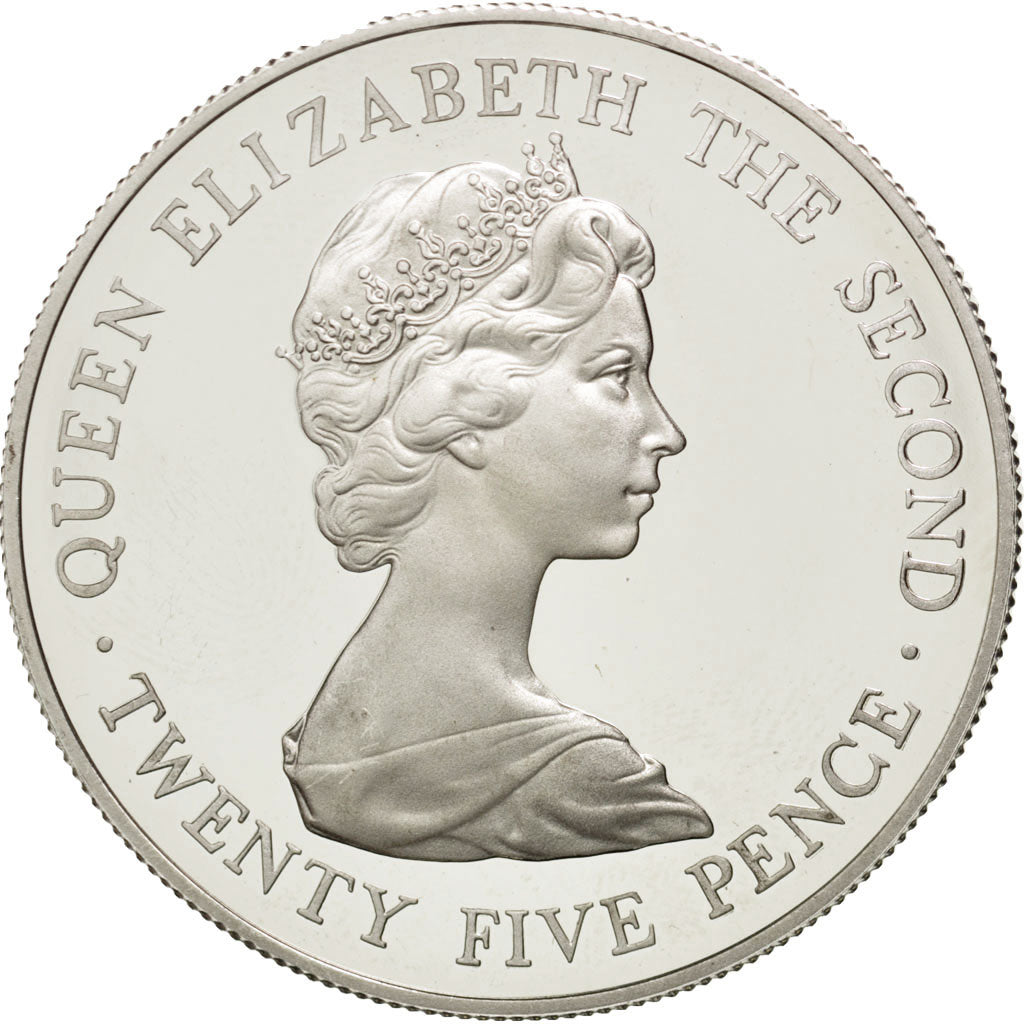 GUERNSEY, 25 Pence, 1978, KM #32a, MS(63), Silver, 38.5, 28.30