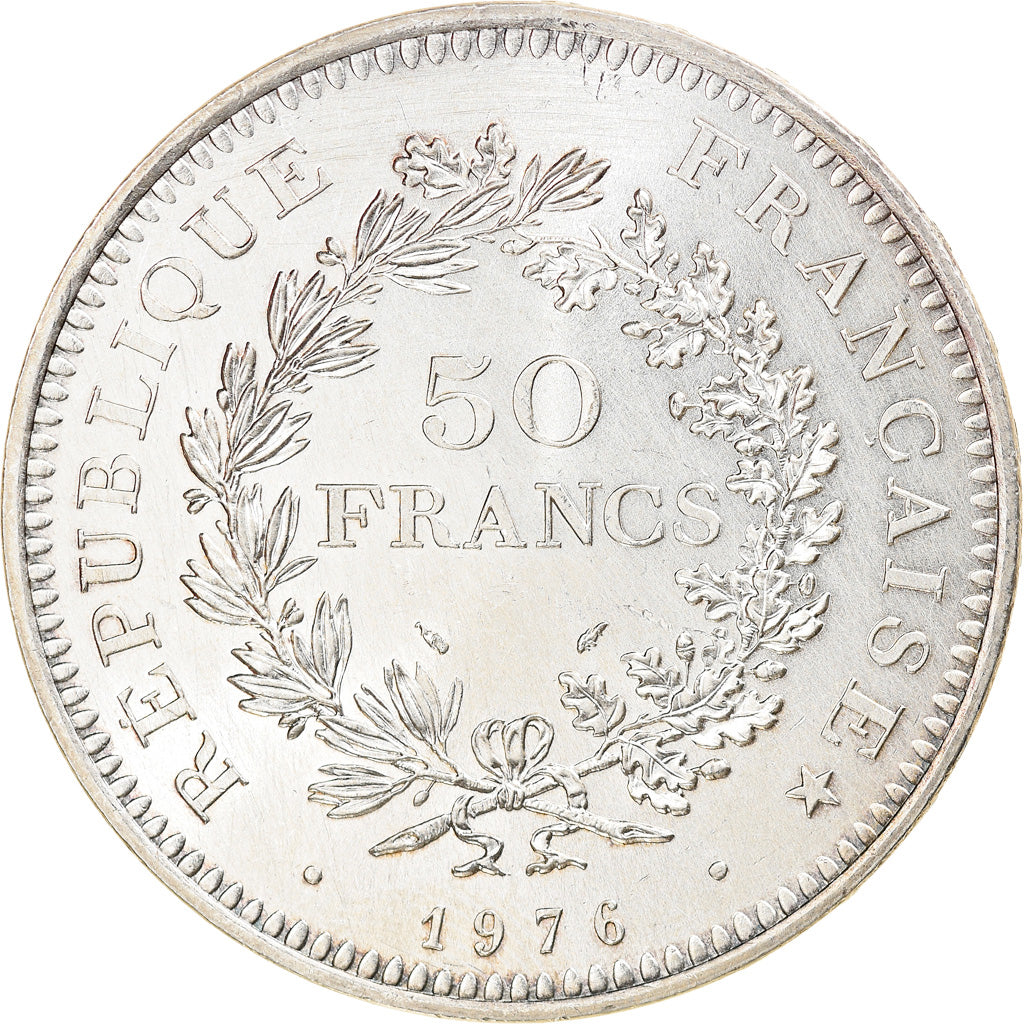 Coin, France, Hercule, 50 Francs, 1974, Paris, AU(55-58), Silver, KM:941.1