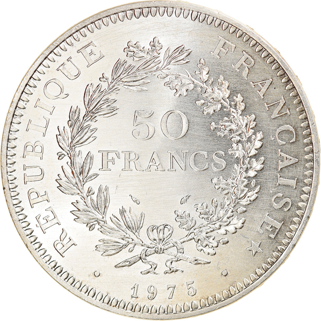 Coin, France, Hercule, 50 Francs, 1975, Paris, AU(55-58), Silver, KM:941.1