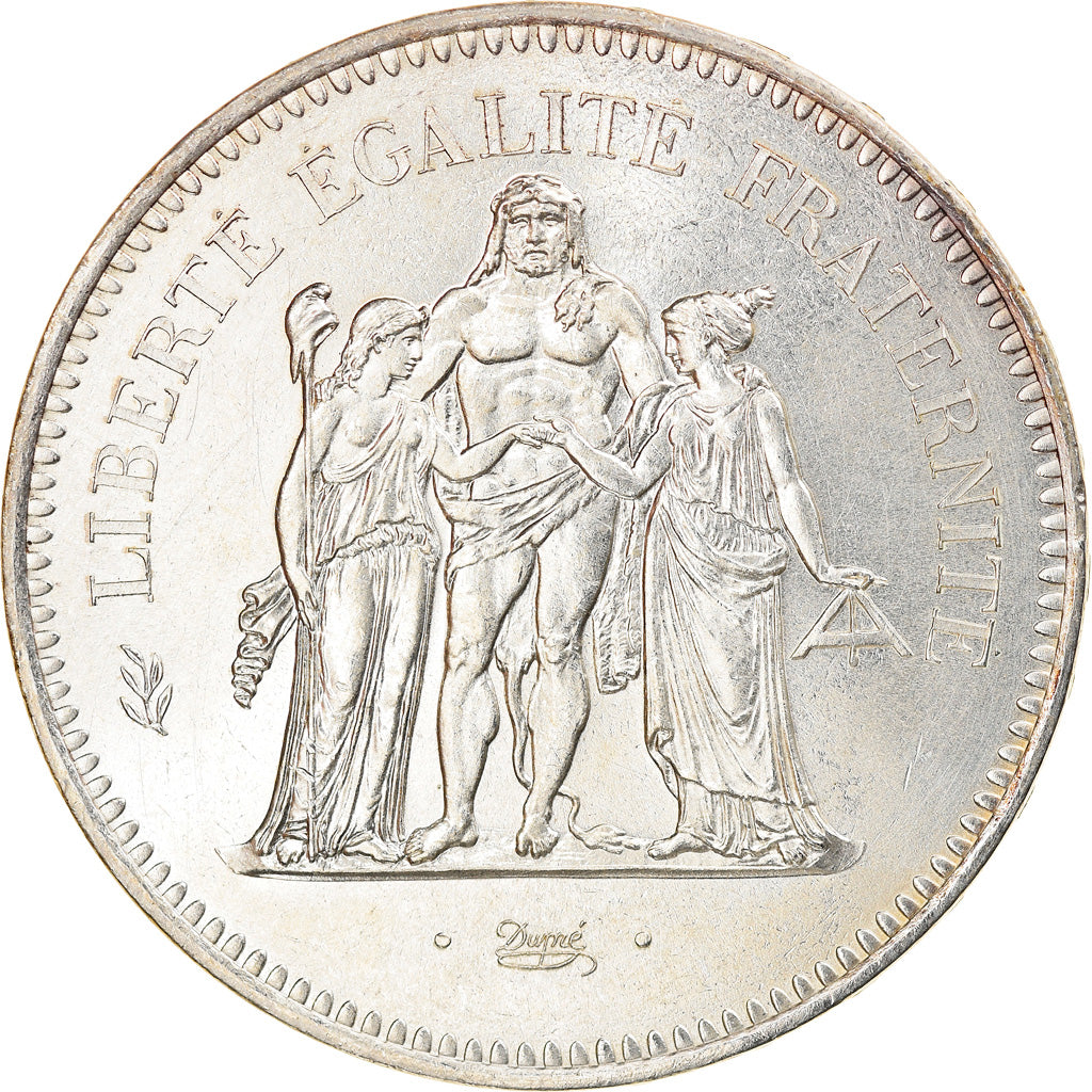 Münze, Frankreich, Hercule, 50 Francs, 1976, Paris, VZ, Silber, KM:941.1