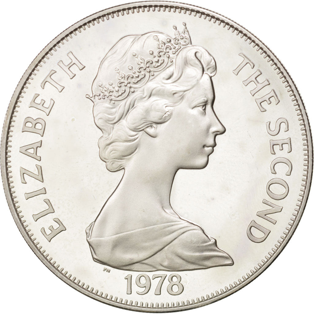 TRISTAN DA CUNHA, Crown, 1978, Pobjoy Mint, KM #2a, MS(63), Silver, 38.5, 28.39