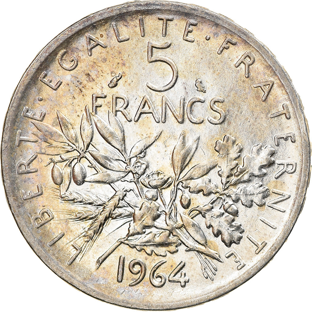 Moneta, Francia, Semeuse, 5 Francs, 1964, SPL-, Argento, KM:926, Gadoury:770