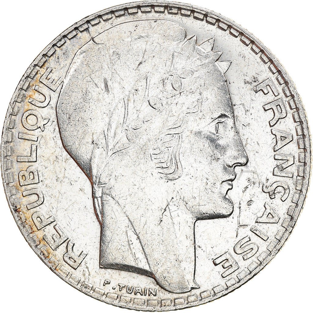 Coin, France, Turin, 10 Francs, 1938, Paris, EF(40-45), Silver, KM:878