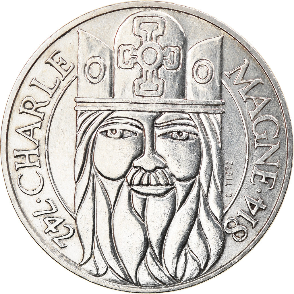 Monnaie, France, Charlemagne, 100 Francs, 1990, SUP, Argent, Gadoury:905, KM:982