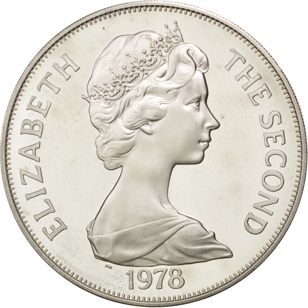 TRISTAN DA CUNHA, Crown, 1978, Pobjoy Mint, KM #2a, MS(63), Silver, 38.5, 28.35