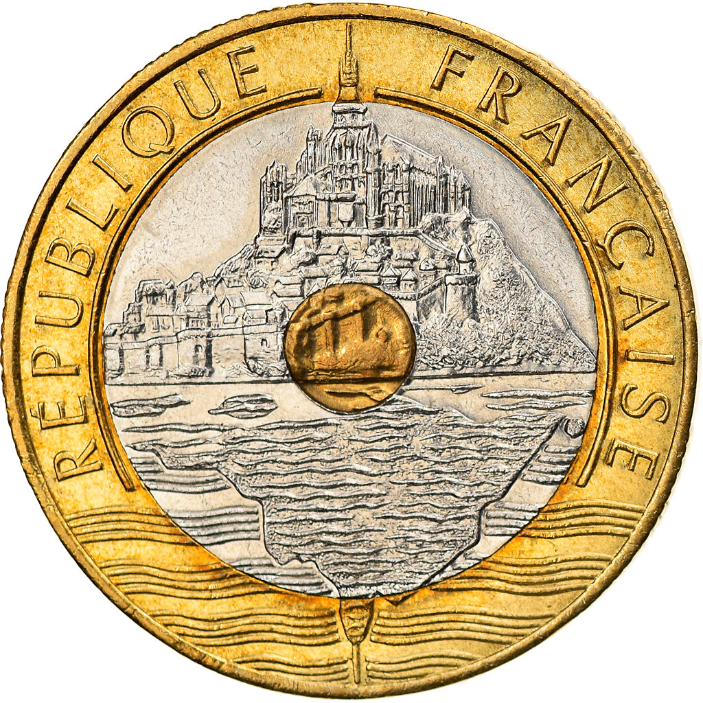 Moneda, Francia, Mont Saint Michel, 20 Francs, 1992, EBC, Trimetálico