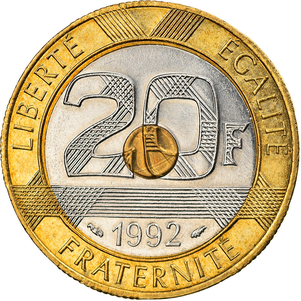 Moneda, Francia, Mont Saint Michel, 20 Francs, 1992, EBC, Trimetálico