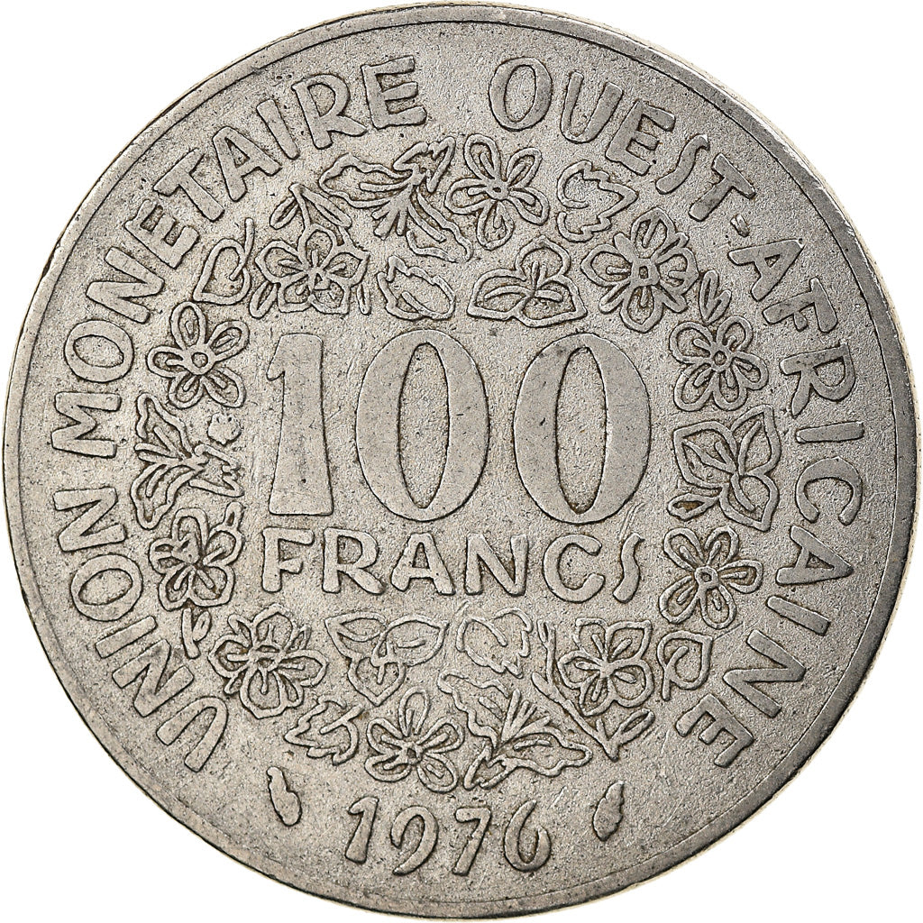 Moneda, Estados del África Occidental, 100 Francs, 1976, Paris, BC+, Níquel