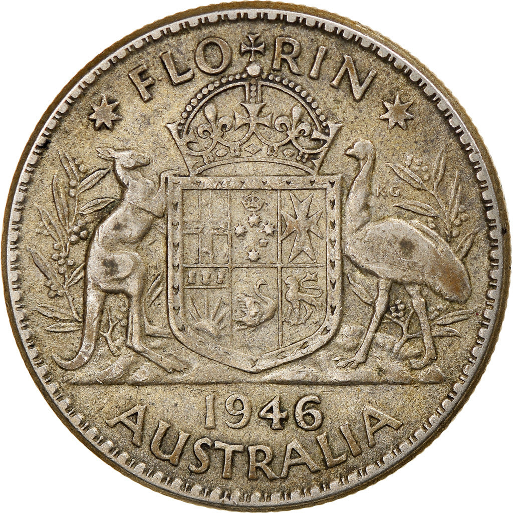 Coin, Australia, George VI, Florin, 1946, Melbourne, EF(40-45), Silver, KM:40a