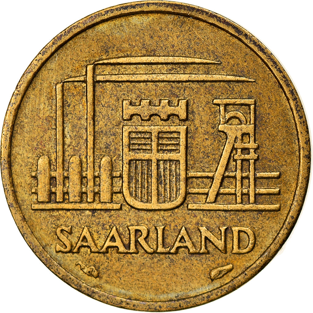 Monnaie, SAARLAND, 10 Franken, 1954, Paris, TTB, Aluminum-Bronze, KM:1