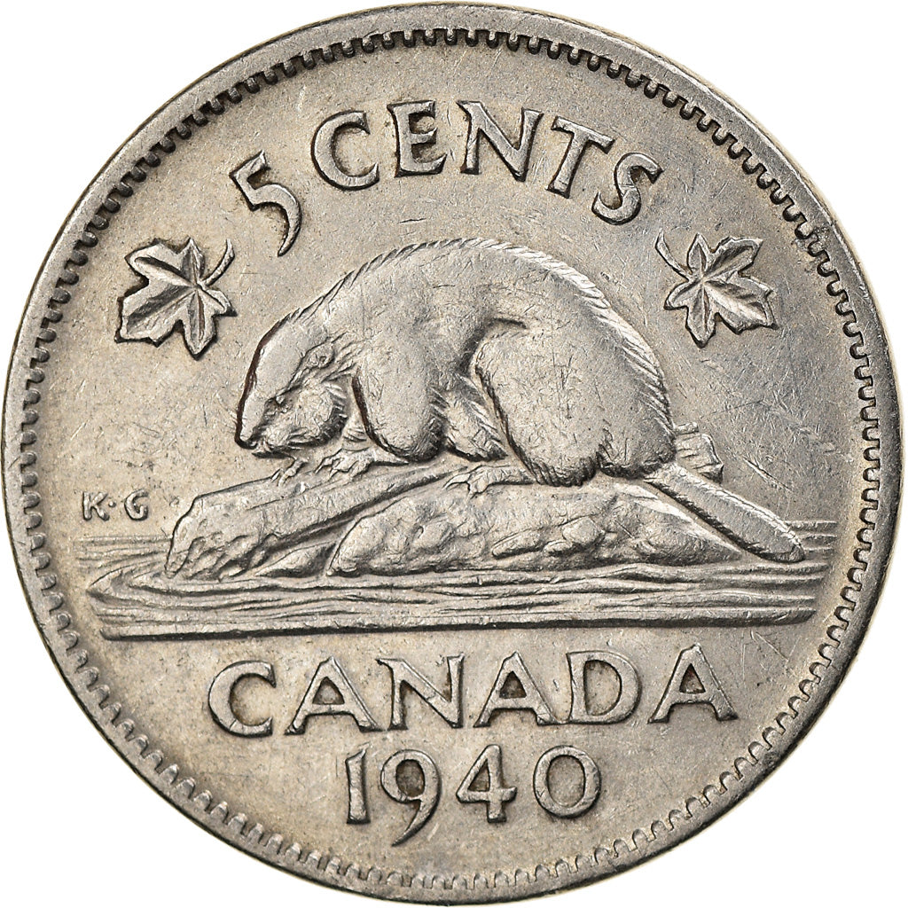 Coin, Canada, 5 Cents, 1940, Ottawa, AU(50-53), Nickel, KM:33