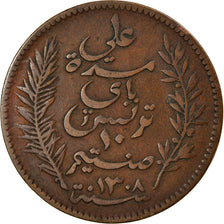 Coin, Tunisia, Ali Bey, 10 Centimes, 1891, Paris, EF(40-45), Bronze, KM:222