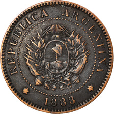 Coin, Argentina, Centavo, 1888, EF(40-45), Bronze, KM:32