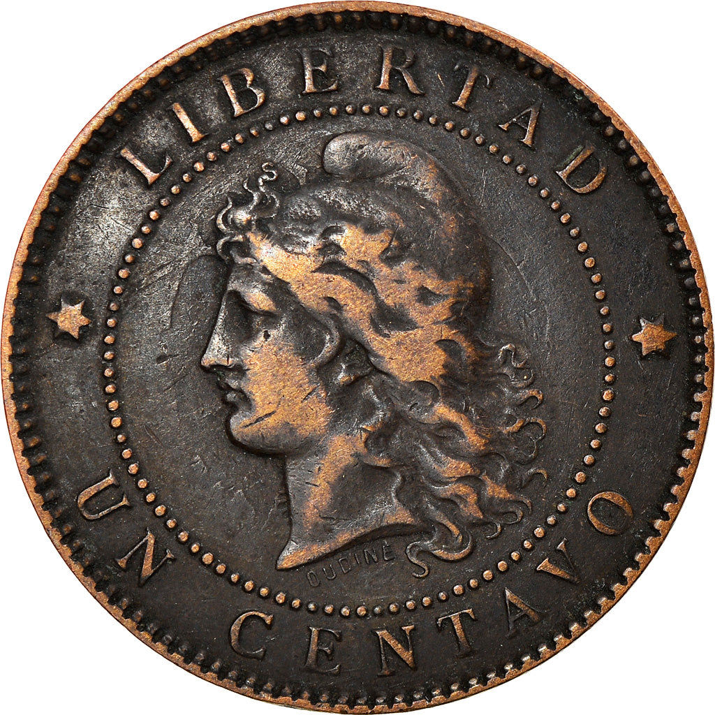 Coin, Argentina, Centavo, 1888, EF(40-45), Bronze, KM:32
