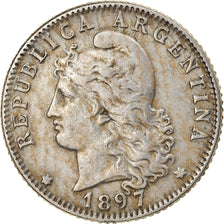 Coin, Argentina, 20 Centavos, 1897, EF(40-45), Copper-nickel, KM:36