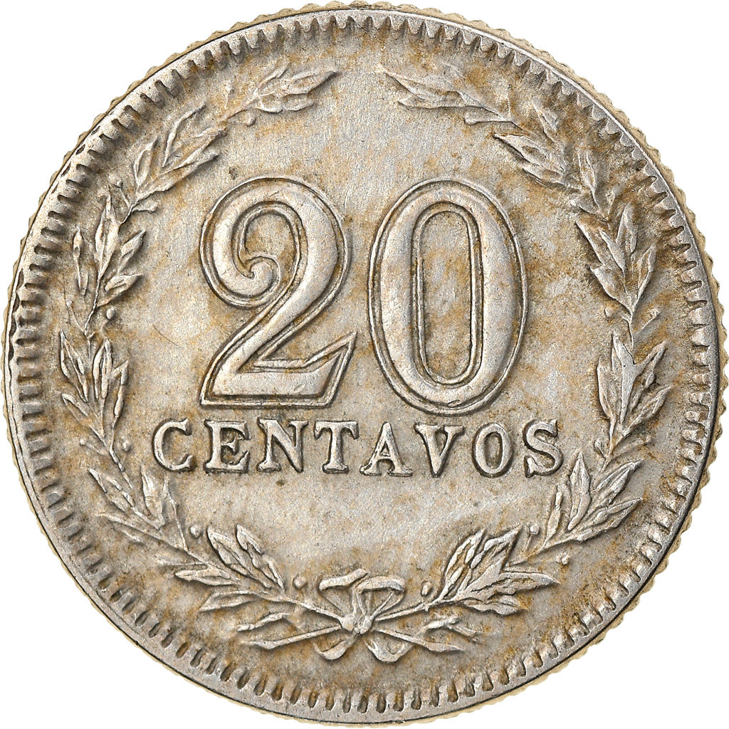 Coin, Argentina, 20 Centavos, 1897, EF(40-45), Copper-nickel, KM:36