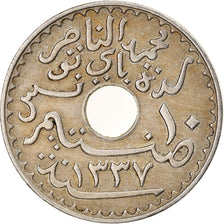 Coin, Tunisia, Muhammad al-Nasir Bey, 10 Centimes, 1919, Paris, EF(40-45)
