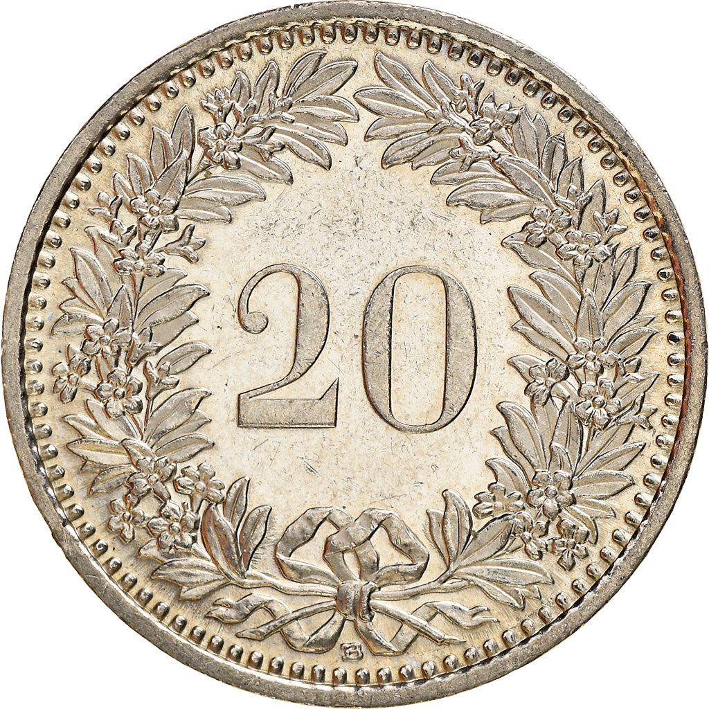 Münze, Schweiz, 20 Rappen, 2008, Bern, VZ, Copper-nickel, KM:29a
