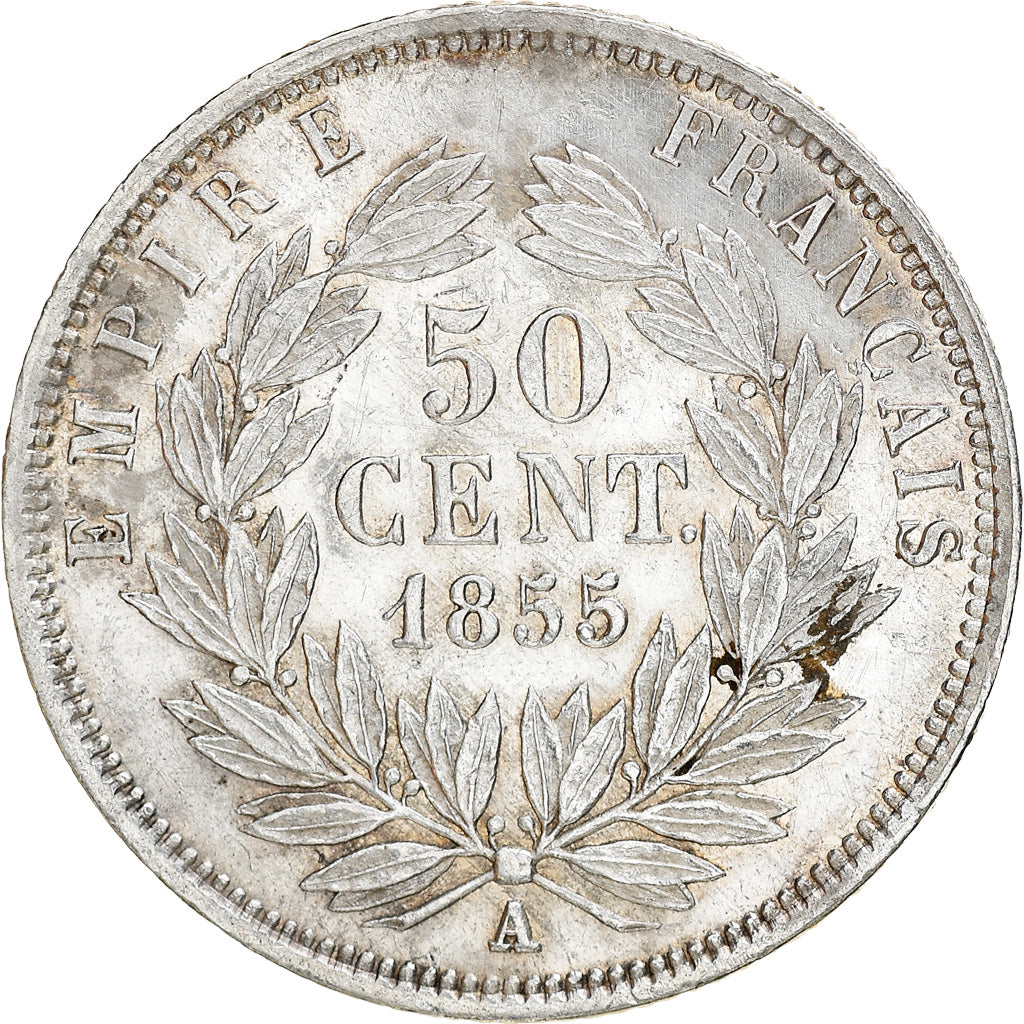 Coin, France, Napoléon III, 50 Centimes, 1855, Paris, EF(40-45), Silver