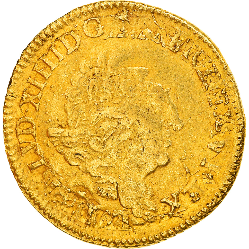 Moneta, Francja, Louis XIV, Louis d'or aux 4 L, 1693, VF(30-35)
