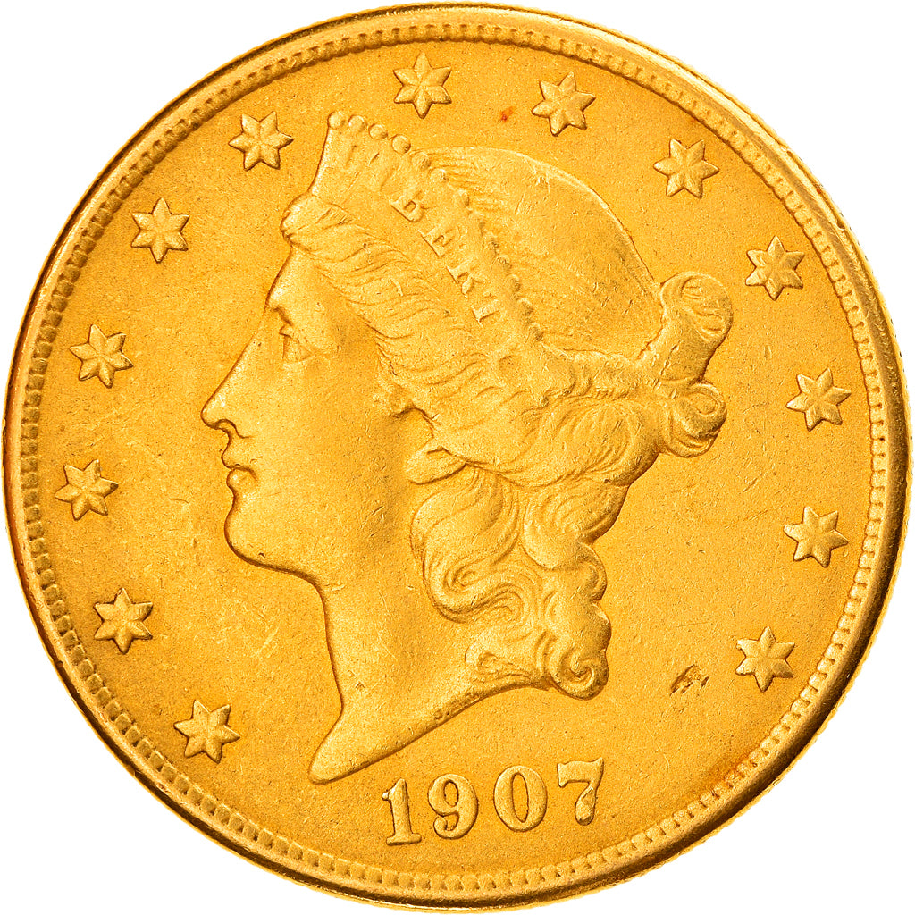 Monnaie, États-Unis, Liberty Head, 20 Dollars, 1907, Denver, TTB, Or, KM:74.3