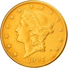 Monnaie, États-Unis, Liberty Head, 20 Dollars, 1907, Denver, TTB, Or, KM:74.3