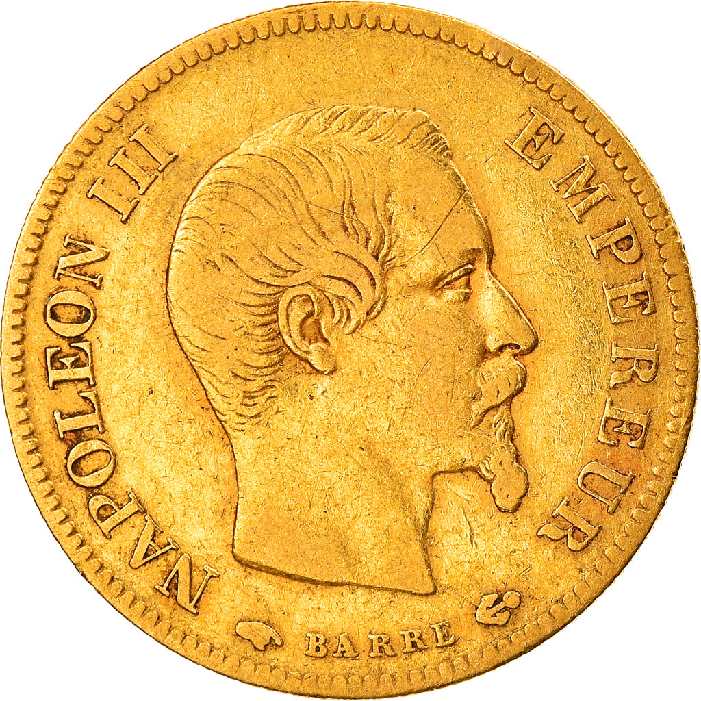 Coin, France, Napoleon III, 10 Francs, 1855, Paris, EF(40-45), Gold, KM:784.3