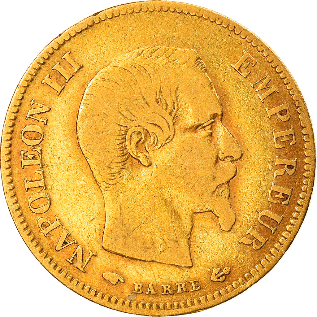 Munten, Frankrijk, Napoleon III, 10 Francs, 1857, Paris, FR+, Goud, KM:784.3