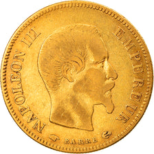 Moeda, França, Napoleon III, 10 Francs, 1857, Paris, VF(30-35), Dourado