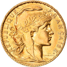 Coin, France, Marianne, 20 Francs, 1902, Paris, AU(50-53), Gold, KM:847