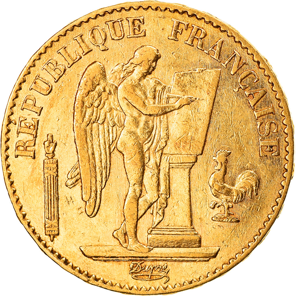 Coin, France, Génie, 20 Francs, 1877, Paris, AU(50-53), Gold, KM:825