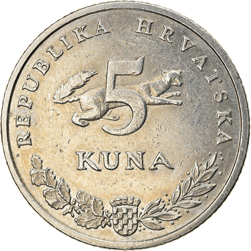Münze, Kroatien, 5 Kuna, 2001, SS+, Copper-Nickel-Zinc, KM:11