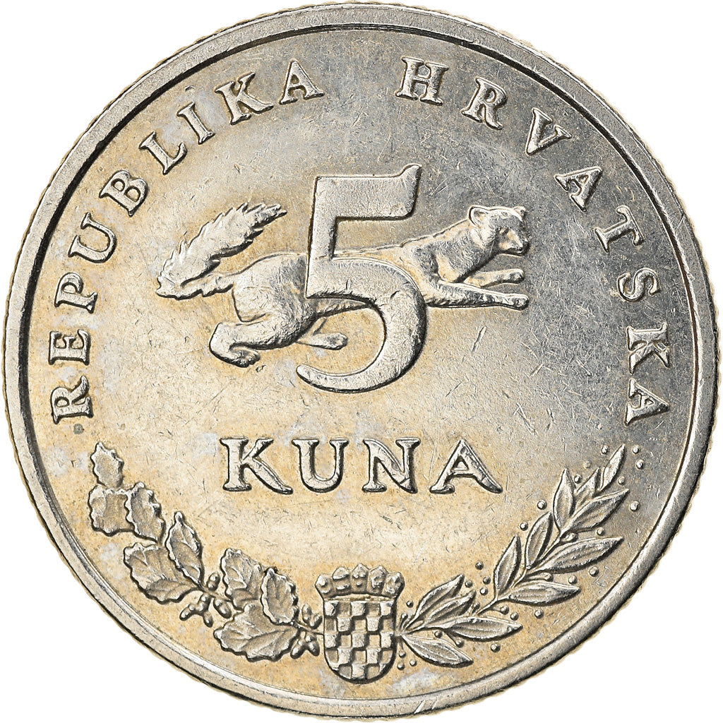 Coin, Croatia, 5 Kuna, 2005, AU(50-53), Copper-Nickel-Zinc, KM:11