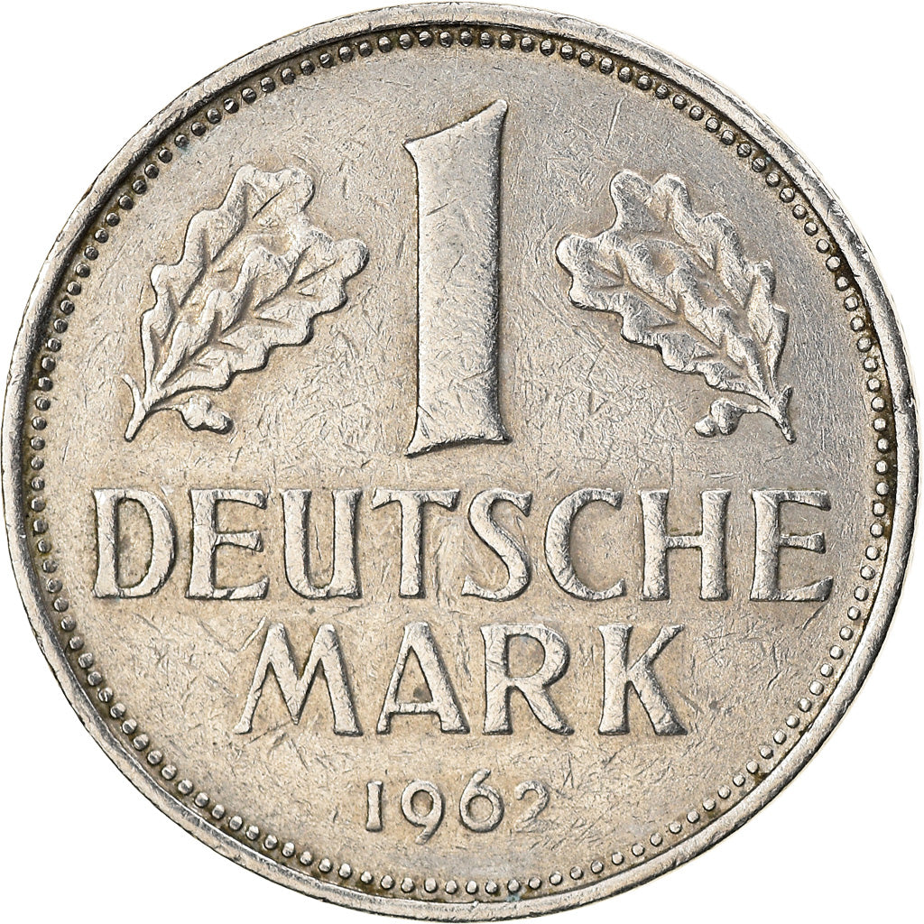 Coin, GERMANY - FEDERAL REPUBLIC, Mark, 1962, Hamburg, EF(40-45), Copper-nickel